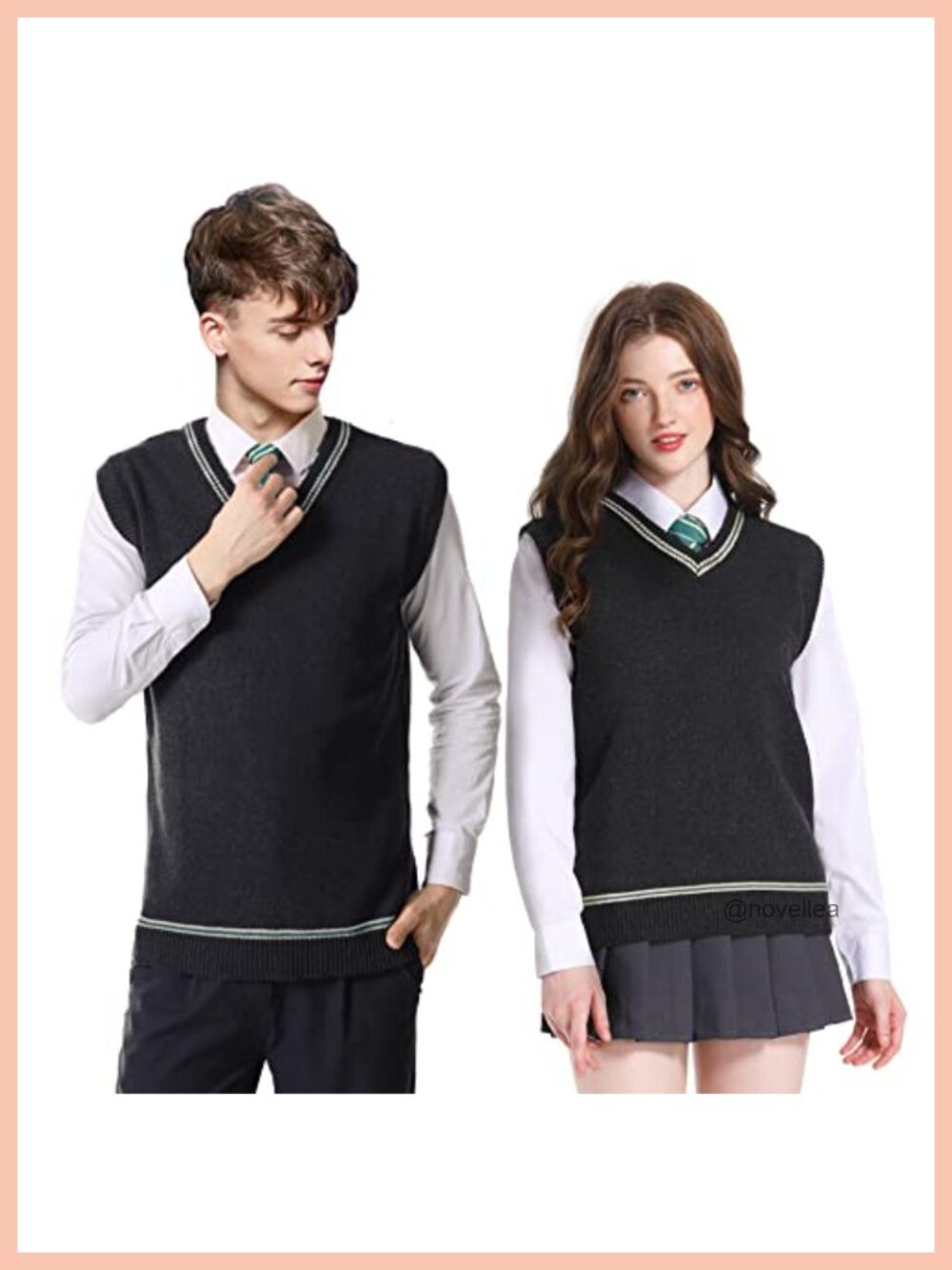 Sweater Vest Knit V-Neck Sleeveless Pullover Cosplay School Uniform Fall Winter